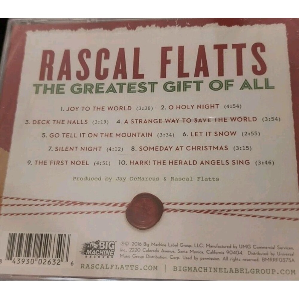 Rascal Flatts The Greatest Gift of All CD 2016 Holiday Country Big Machine New - Picture 2 of 4